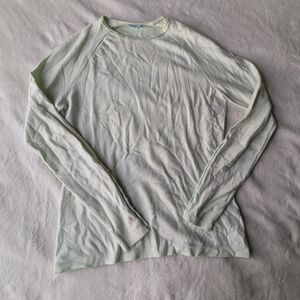 J. McLaughlin White And Green Striped Long Sleeve